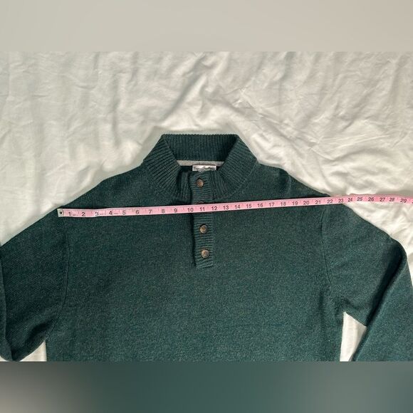 Enzo Mantovani 100% Wool Henley Sweater Pullover Green Neiman Marcus Men’s XXL - Picture 5 of 10